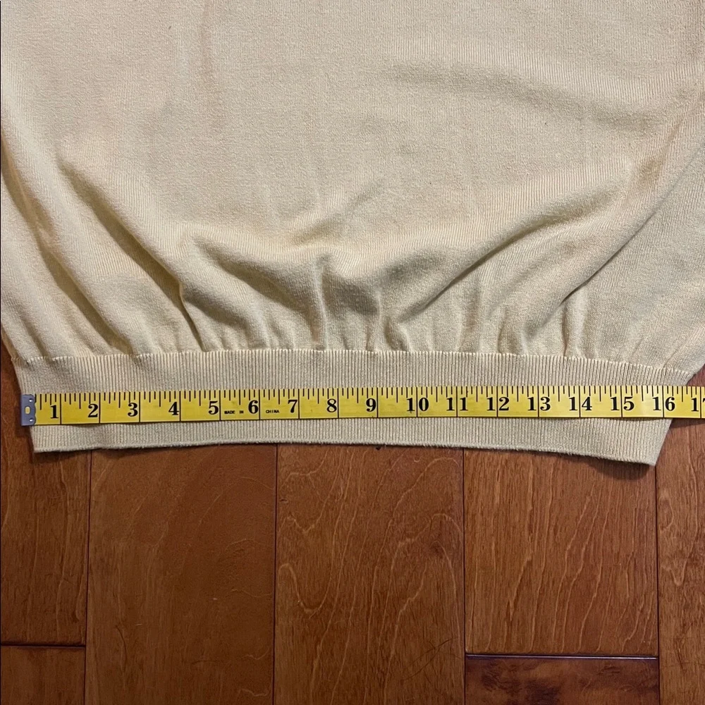 Lello Crewneck Sweater Size XXL Yellow 100% Organic Cotton Preppy Old Money - Picture 6 of 10